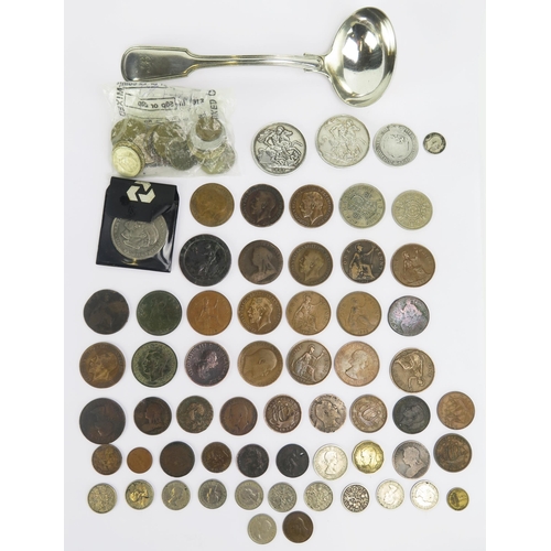 1429 - A Collection of Georgian and later Coins including two Victorian silver Crowns 1892 and 1897 (70.58g... 