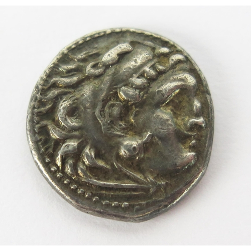 1434 - Alexander The Great Silver Drachm, c. 7.6mm, 4.21g