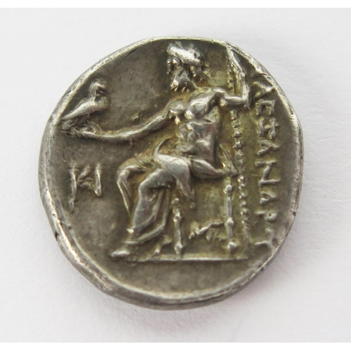 1434 - Alexander The Great Silver Drachm, c. 7.6mm, 4.21g