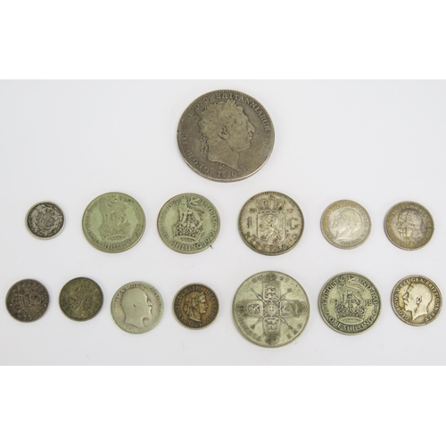 1440 - A George III Silver Crown and other silver coins