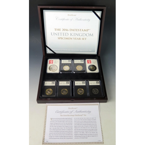 1466 - The 2016 Datestamp United Kingdom Specimen Year Set. Boxed with COA