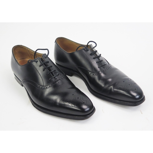 1481 - Crockett & Jones Edgware Black Calf Leather Sole Shoes Size 7 E, boxed with shoe bags (original sale... 