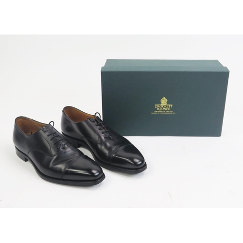 1482 - Crockett & Jones Hallam Style Black Calf City Sole Size 7 E, boxed with shoe bags (original sale pri... 