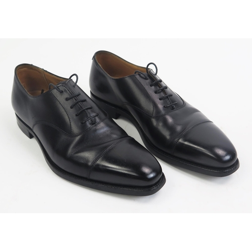 1482 - Crockett & Jones Hallam Style Black Calf City Sole Size 7 E, boxed with shoe bags (original sale pri... 