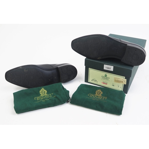 1482 - Crockett & Jones Hallam Style Black Calf City Sole Size 7 E, boxed with shoe bags (original sale pri... 