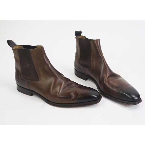 1483 - Crockett & Jones Lingfield Dark Brown Burnished Calf Leather Sole Shoes, Size 7 E, boxed with shoe b... 