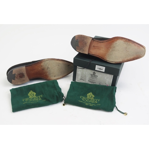 1484 - Crockett & Jones Hallam Espresso Calf Suede Leather Sole Shoes, Size 7 E, boxed with shoe bags (orig... 