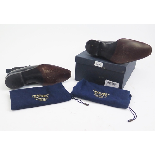 1485 - Crockett & Jones Special Order Charlton Black Calf Leather Sole Shoes, Size 7 E, boxed with shoe bag... 