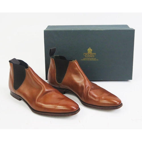 1487 - Crockett & Jones Cranford Mahogany Leather Sole Shoes Size 7 E, boxed with shoe bags (original sale ... 