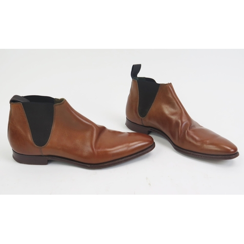 1487 - Crockett & Jones Cranford Mahogany Leather Sole Shoes Size 7 E, boxed with shoe bags (original sale ... 