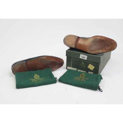 1489 - Crockett & Jones Chatham Patent Shoes, Size 7 E, boxed with shoe bags