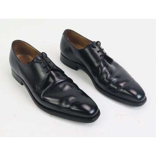 1490 - Crockett & Jones Highbury Black Calf Rubber Sole Shoes, Size 7 E, boxed with shoe bags (original sal... 