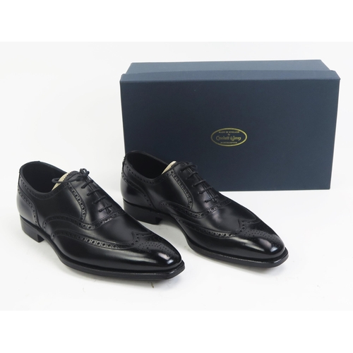 1491 - Crockett & Jones Hand Grade Collection Fairford Black Calf Bark Tanned Leather Sole Shoes, Size 7 E,... 