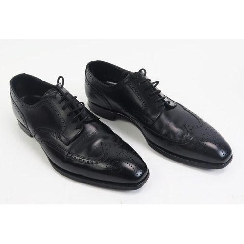 1492 - Crockett & Jones Brunswick Black Calf Leather Sole Shoes, Size 6 1/2 E, boxed with shoe bags