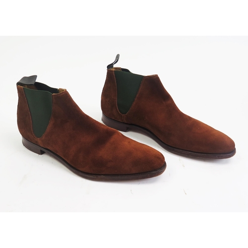 1494 - Crockett & Jones Cranford Suede Shoes Size 7 E, boxed (incorrect box?) with shoe bags