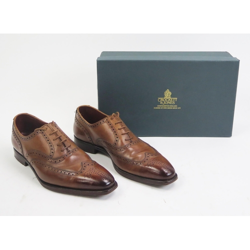 1495 - Crockett & Jones Fairford Brown Calf Leather Sole Shoes, Size 7 E, incorrectly boxed with shoe bags