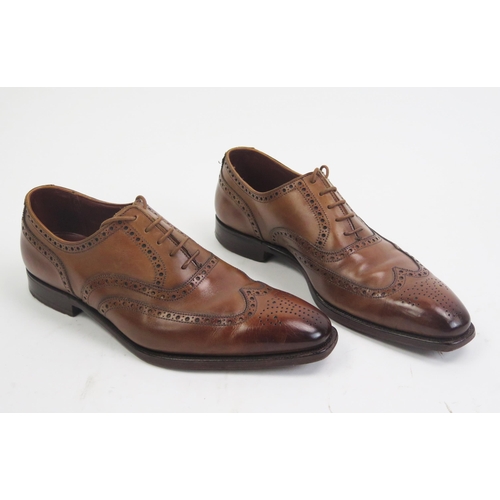 1495 - Crockett & Jones Fairford Brown Calf Leather Sole Shoes, Size 7 E, incorrectly boxed with shoe bags