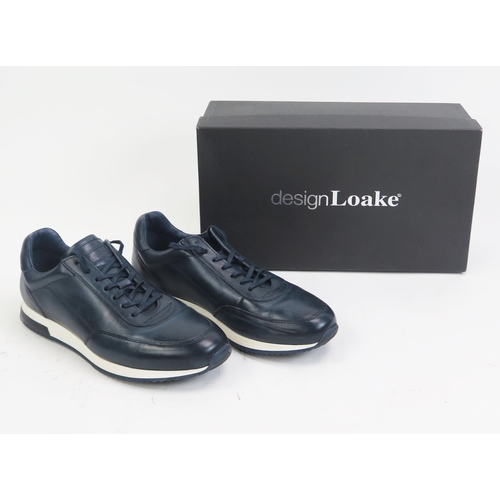 1500 - Design Loake Bannister N Navy Burnished Calf Leather Shoes, Size 41 F