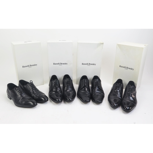 1505 - 4 Pairs of Russell & Bromley Black Leather Sole Shoes, all size 6 including Chelsea, Inspire, Mondai... 