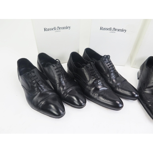 1505 - 4 Pairs of Russell & Bromley Black Leather Sole Shoes, all size 6 including Chelsea, Inspire, Mondai... 