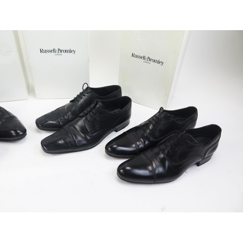 1505 - 4 Pairs of Russell & Bromley Black Leather Sole Shoes, all size 6 including Chelsea, Inspire, Mondai... 