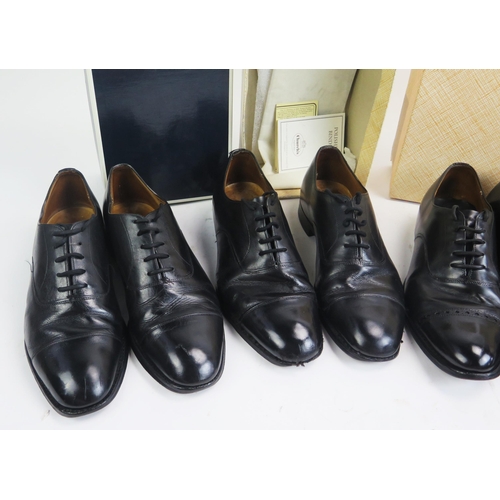 1507 - 5 Pairs of Church's Black Leather Shoes, all size 7.5 E including Diplomat, Bordeaux, Barcroft, Cons... 