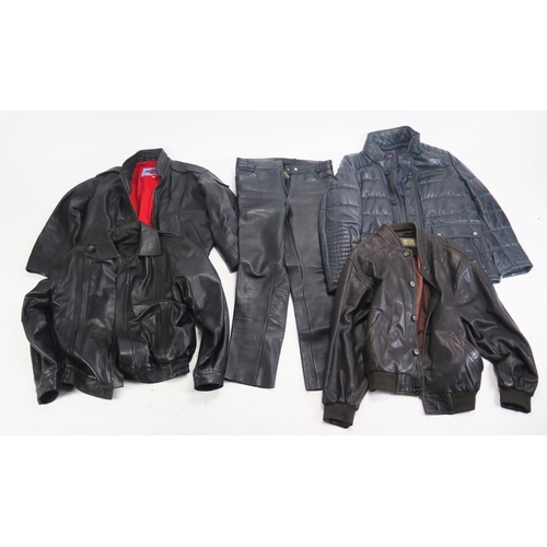 1523 - Collection of Letaher and faux leather Jackets including Red Arrows,, Fanny, Itallo, Brook Taverner ... 