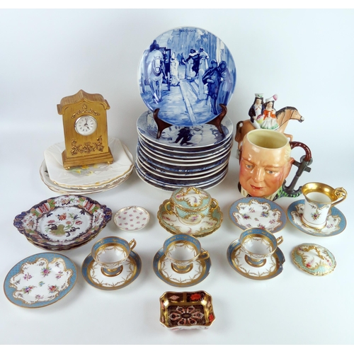 1666 - A set of twelve Delft 'Months of The Year' decorative plates, a Royal Crown Derby pin tray, Stafford... 