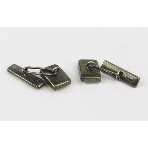 172 - A Pair of Silver and Hardstone Cufflinks, 7.95g