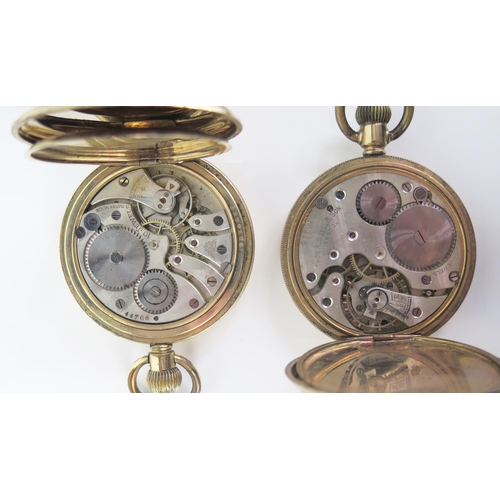 401 - Two Thomas Russell & Sons of Liverpool Retailed Gold Plated Keyless Hunter Pocket Watches: missing g... 