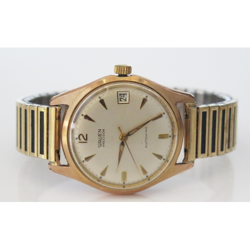 409 - A GRUEN Precision Auto wind Gold Plated Wristwatch, 34.8mm case. Running