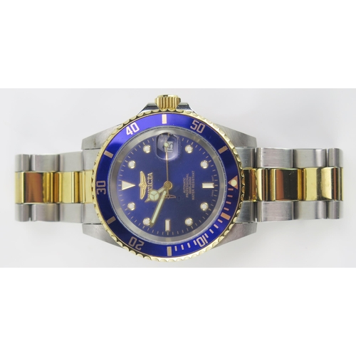 414 - An INVICTA Automatic Gent's Wristwatch with glass back panel. Running