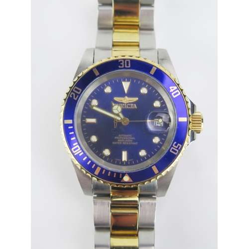 414 - An INVICTA Automatic Gent's Wristwatch with glass back panel. Running