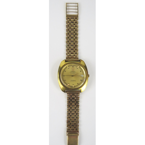 419 - An Omega Electronic f300Hz Gold Plated Wristwatch, reference no. 198.030, serial no. 34809546, circa... 