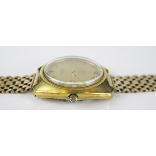 419 - An Omega Electronic f300Hz Gold Plated Wristwatch, reference no. 198.030, serial no. 34809546, circa... 