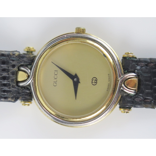 420 - A GUCCI Ladies Gold Plated Wristwatch, 24.2mm case, back no, 4500L 014-135