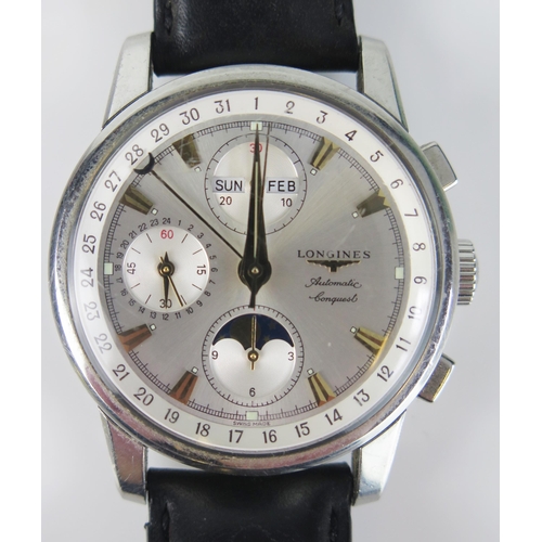 423 - A LONGINES Conquest Moon phase Automatic Gent's Wristwatch, Ref: L1.642.4, 38.7mm case, no. 31198568... 