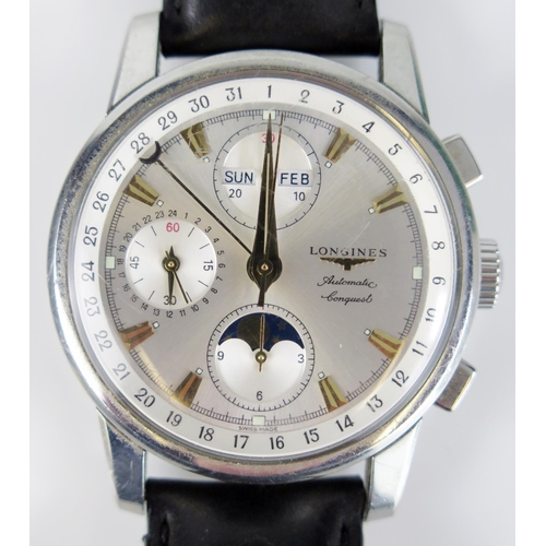 423 - A LONGINES Conquest Moon phase Automatic Gent's Wristwatch, Ref: L1.642.4, 38.7mm case, no. 31198568... 