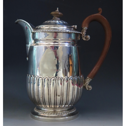 555 - A George III coffee biggin, maker Rebecca Emes & Edward Barnard I, London, 1819, crested, of cylindr... 