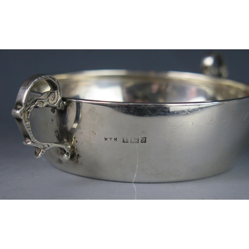 756 - An Elizabeth II silver twin handled bowl, maker Kenneth Tyler Key, Birmingham, 1958, initialled, of ... 