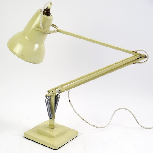 1078 - A Herbert Terry design angle-poise lamp, with cream effect shade frame and stand.