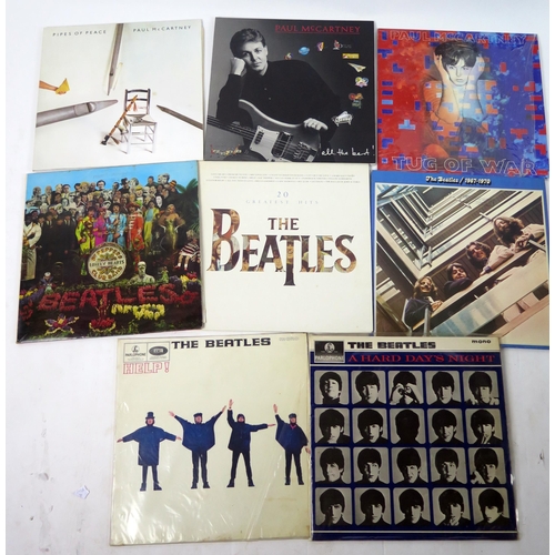 1123E - A collection of Beatle and other LP's, titles include Help, A Hard Days Night, Sgt Pepper, The Beatl... 