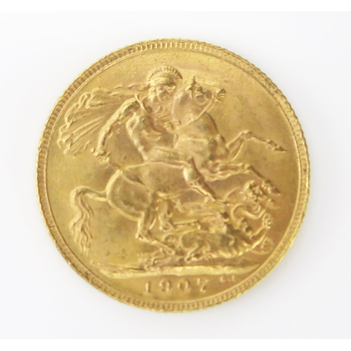 1477 - An Edward VII 1907 Gold Sovereign