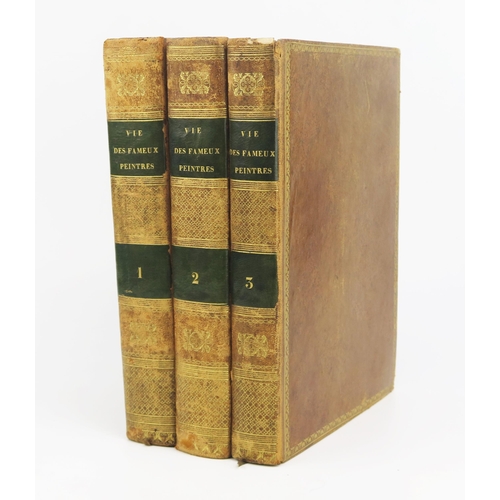 1600B - Aberge de la vie des plus fameux peintres, in three volumes, calf. gilt, illus, 1765.