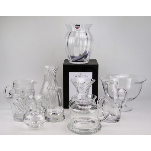 1640A - An assorted collection of glass vases, jugs, bowls etc.