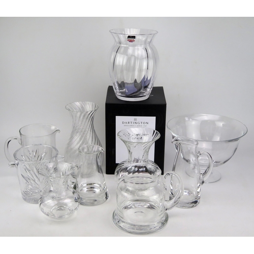 1640A - An assorted collection of glass vases, jugs, bowls etc.