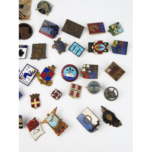 1674 - A large collection of enamel badges, mostly French.