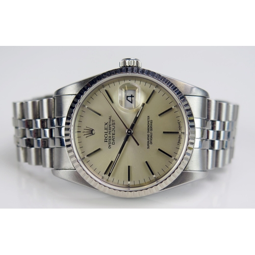 440 - A ROLEX Gent's Oyster Perpetual Datejust S.C.O.C. Steel Cased Wristwatch on a 63600 Jubilee Bracelet... 