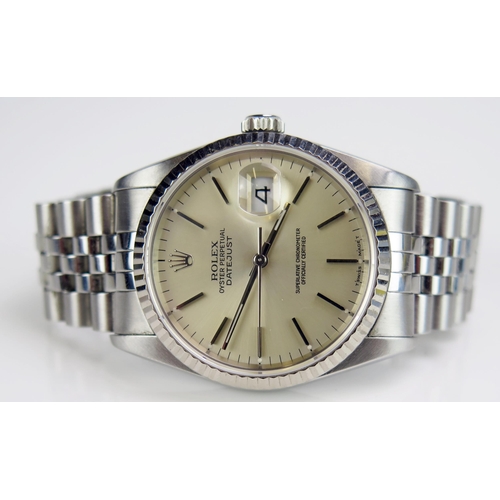 440 - A ROLEX Gent's Oyster Perpetual Datejust S.C.O.C. Steel Cased Wristwatch on a 63600 Jubilee Bracelet... 