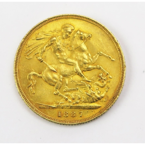 1432A - A Victoria 1887 Gold Sovereign